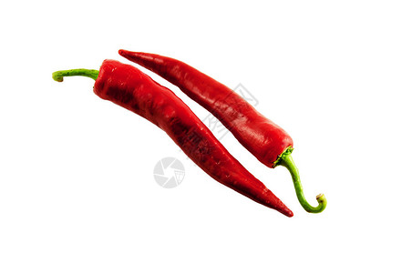 白色背景上的红辣椒背景图片