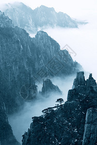 黄山美丽的雪景图片