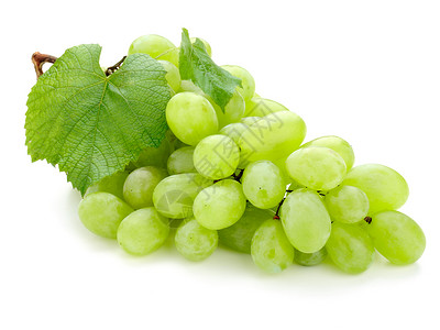 白色上的绿色新鲜葡萄图片