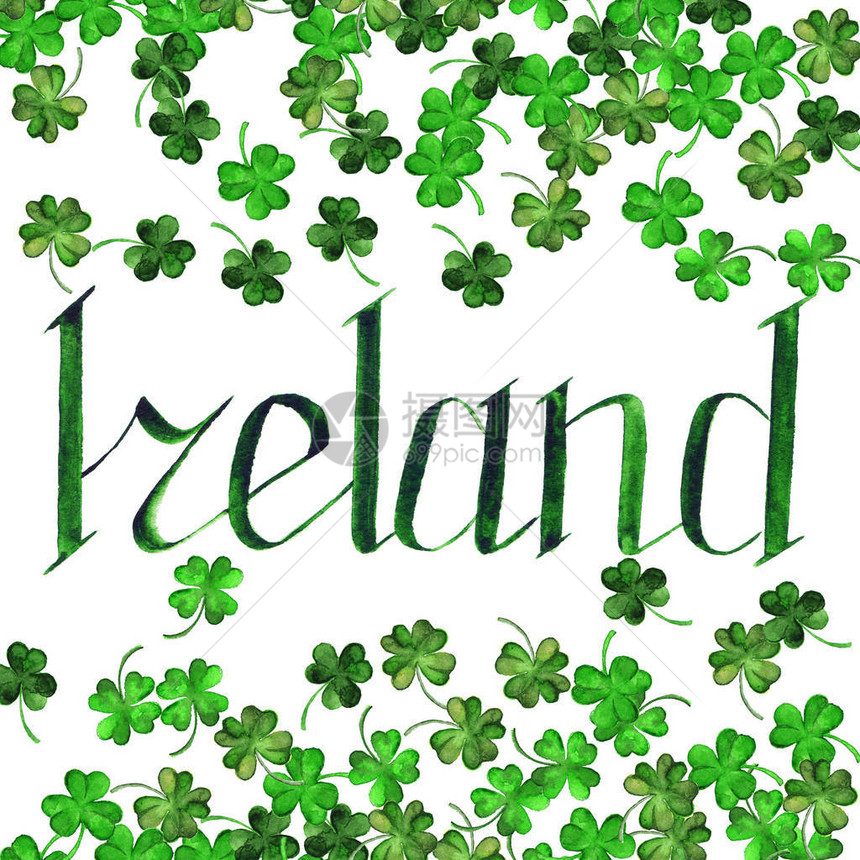 爱尔兰绿色字词字母图片
