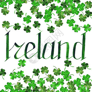 爱尔兰绿色字词字母图片