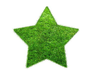 白色背景的绿草星白色背景的五图片