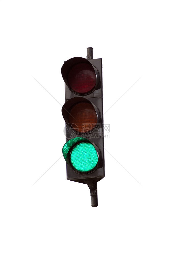 交通灯上的绿色图片