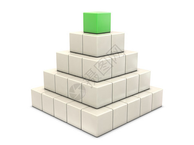 白色背景孤立的绿白盒子中的金字图图片