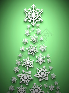 雪花制成的圣诞树图片