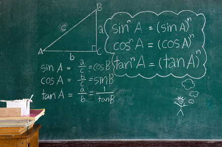 黑板上的数学公式图片