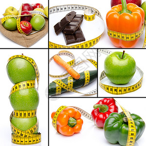 与饮食和体重减少概念的结图片