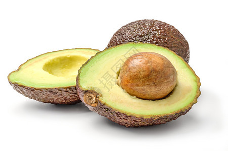 Avocado在白色背景切口上背景图片