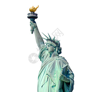 纽约自由女神像在白色图片