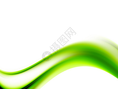 白色背景上的绿色动态波插图图片