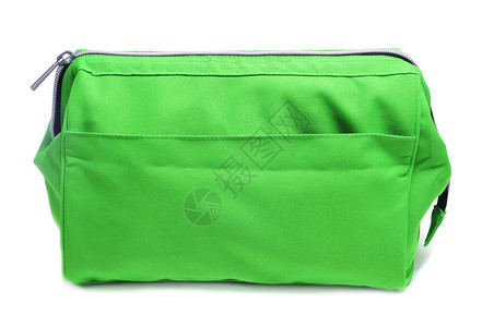 白色背景上的绿色马桶袋或箱子图片