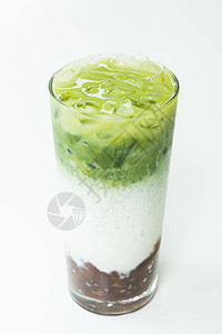 冰抹茶绿拿铁杯背景图片