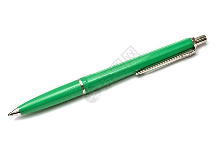 绿色球点Pen孤背景图片