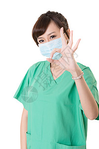 亚洲女卫生工作者给了你一个好手势图片