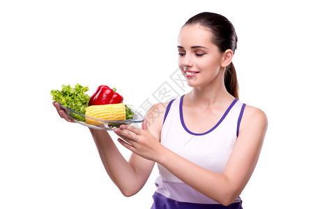 健康饮食概念中的女图片