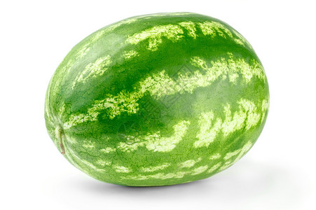 成熟的西瓜被白色剪掉了图片