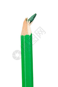 绿色铅笔垂直白背景上孤立图片