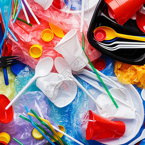 塑料垃圾背景废物处理概念图片