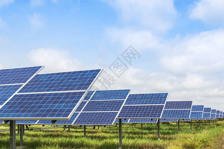 电站太阳能电池板的替代可再生能源图片