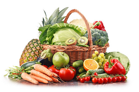 篮子中各种蔬菜水果图片