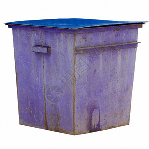 孤立在白色背景上的紫色垃圾箱图片