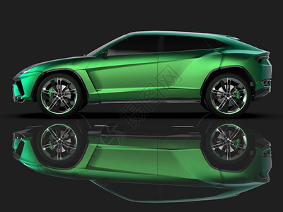 最新的运动型全轮驱动绿色高级跨界车设计图片