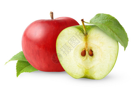 红苹果和甜美苹果白图片