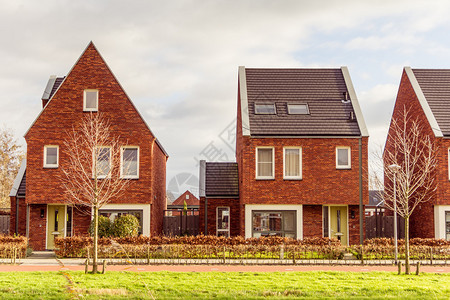 荷兰一排现代郊区住宅图片