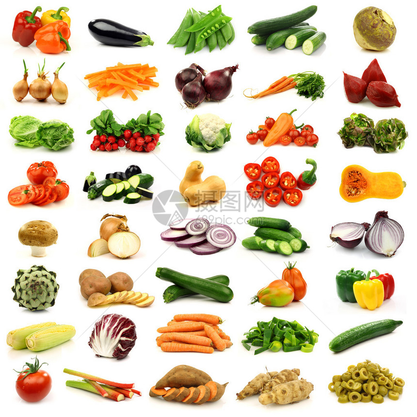 五颜六色的新鲜蔬菜的集合图片