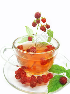 覆盆子红茶配新鲜浆果图片
