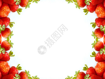 孤立的抽象多草莓框架背景图片