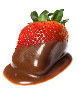 蘸巧克力酱后的草莓图片