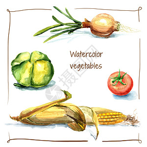 手绘水彩蔬菜套装图片