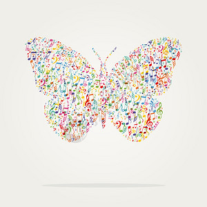 蝴蝶形状音乐颜色与图片