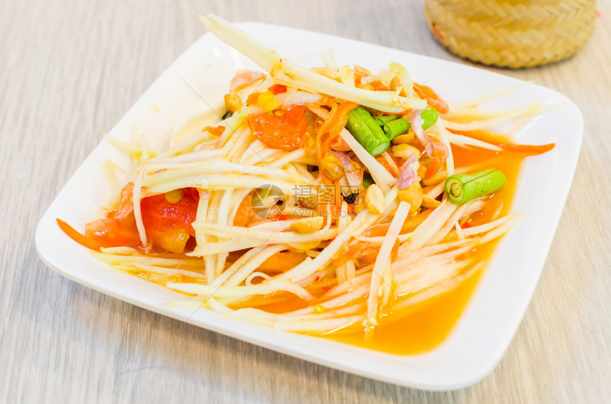 木瓜沙拉辣泰式食物图片