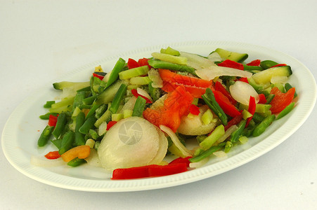 一盘不同的混合冷冻健康的多彩蔬菜图片