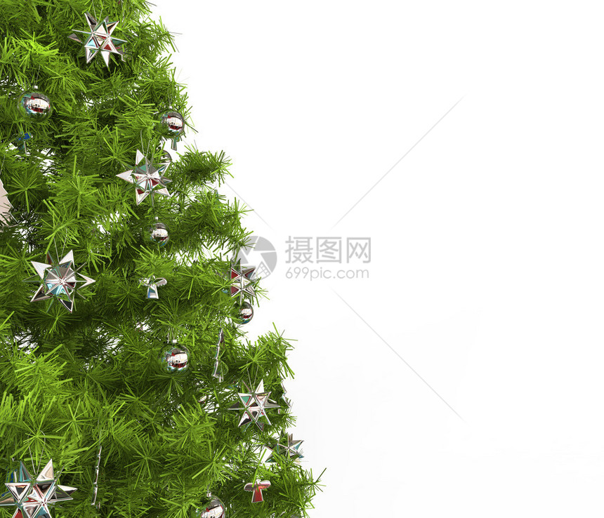 圣诞树银色装饰品图片