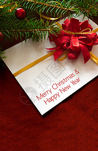 圣诞卡或红信封的请柬装饰品包着背景图片