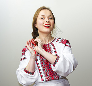 乌克兰民族服装中美丽的年图片