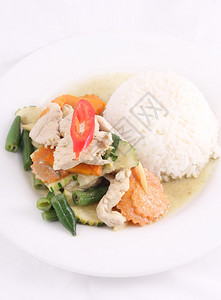 鸡肉绿咖喱饭泰国菜咖图片