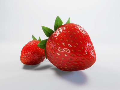 草莓高质量3D直度图片