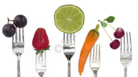叉子上的饮食概念图片