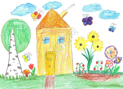 乡间别墅的儿童图画图片