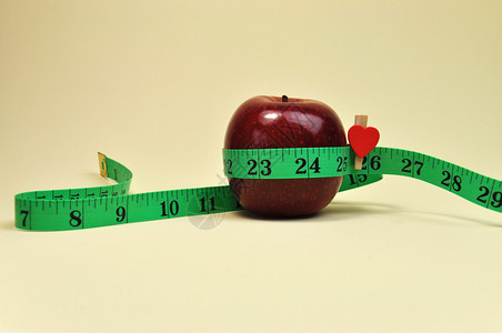 决议目标失去体重量损失的饮食概念亮红苹果图片