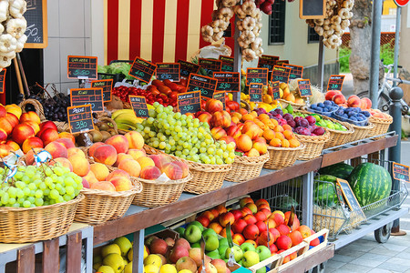 意大利城市场的水果摊背景图片