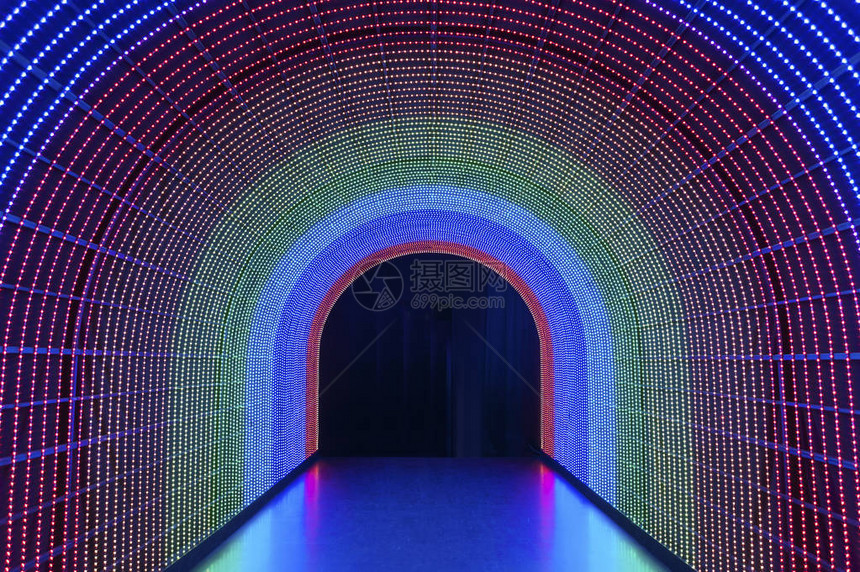 彩虹LED灯隧道图片