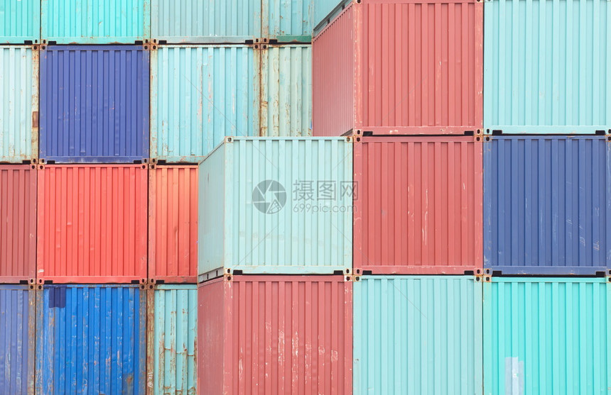 二码头货运集装箱的背景情况图片