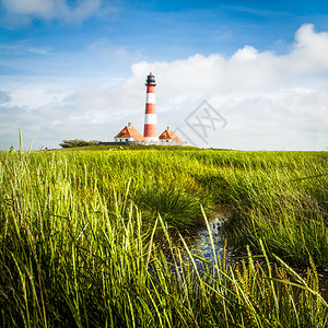 德国施勒苏益格荷尔斯泰因州Nordfriesland北海背景中的美丽的风景和图片