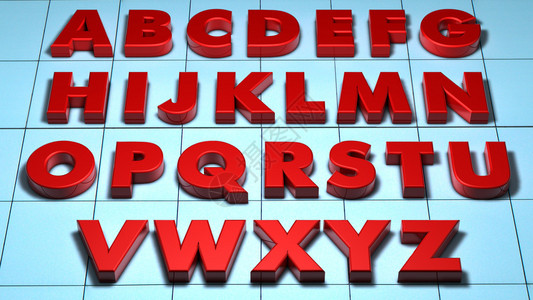 3D字母表图片