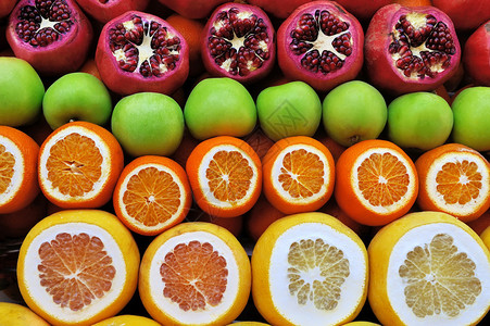 市场上由石榴和柑橘制图片